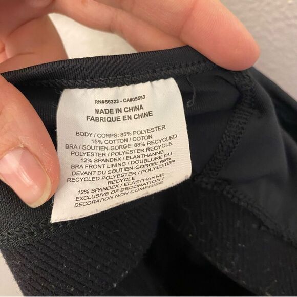 Nike Womens black Dri Fit Tank layered built in sports bra running top M - Picture 11 of 11